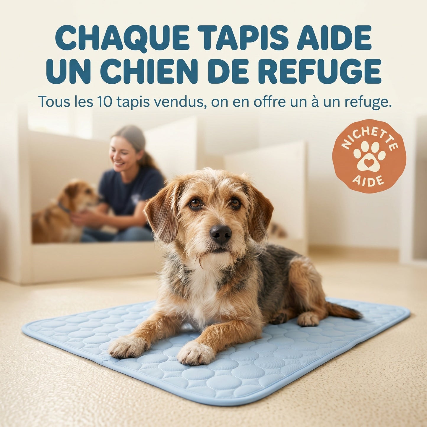Tapis Rafraîchissant Pour Chien Sans Gel Et Fibre Ice-Silk - Nichette