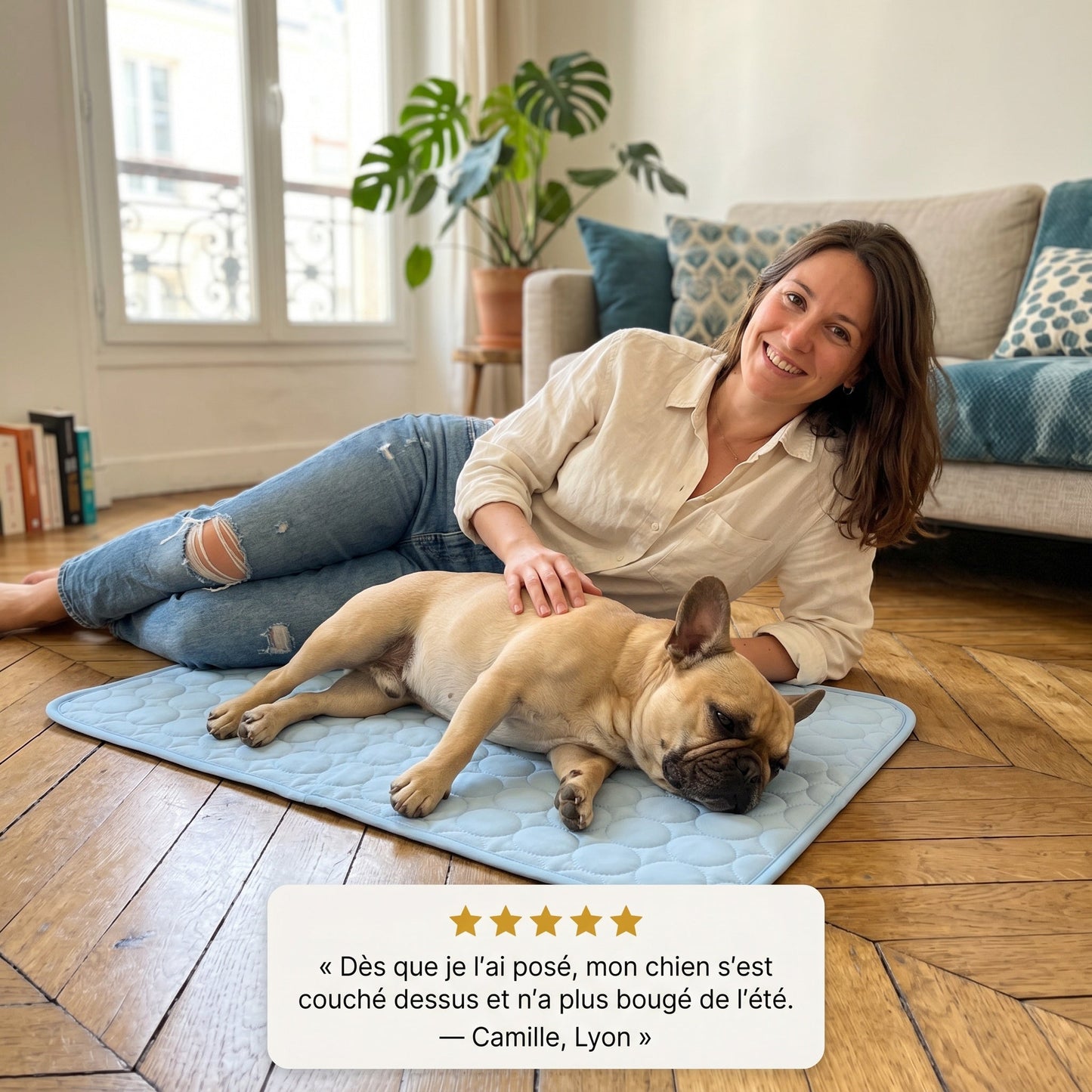 Tapis Rafraîchissant Pour Chien Sans Gel Et Fibre Ice-Silk - Nichette